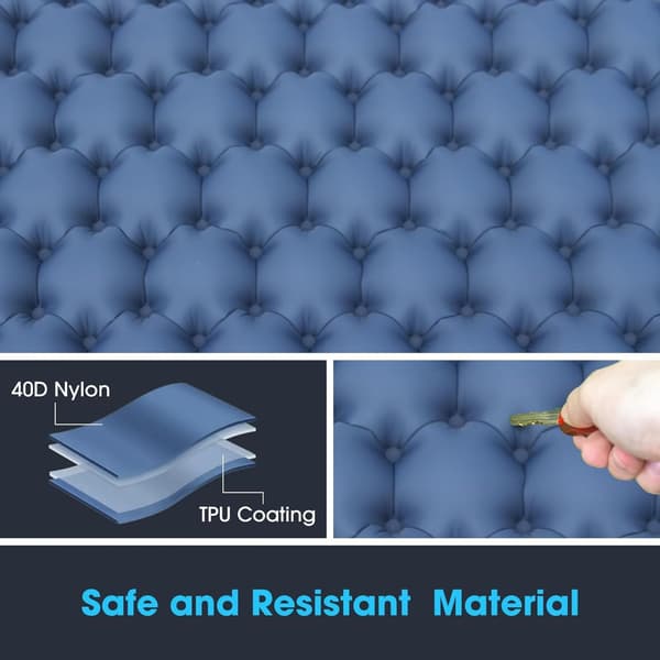 【13】Self-inflating camping mattress: thick and lightweight double camping mattress that can be fixed as a camping mat and compact camping mat Glitter Glitter Double sleeping pad