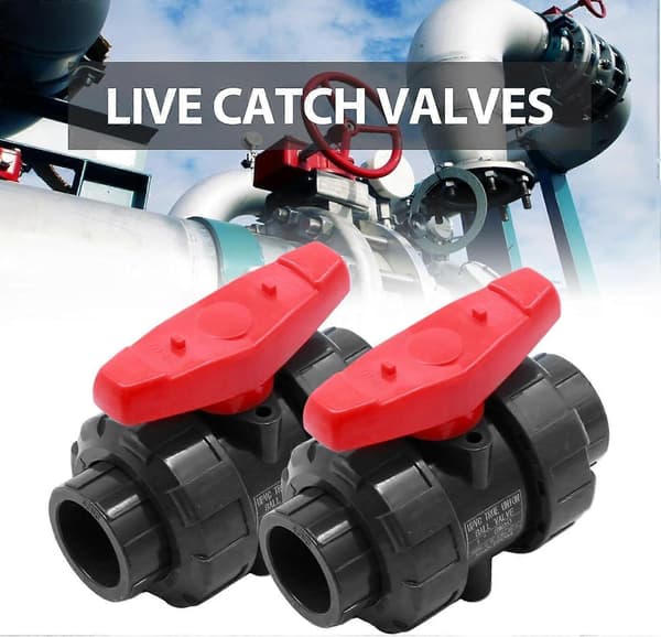 2 stk. Union Kugleventil, 1/2 tomme Ægte Union Fuld Flow, PVC Gennemgående Slip Socket Kugleventil til Vandkontrolsystem