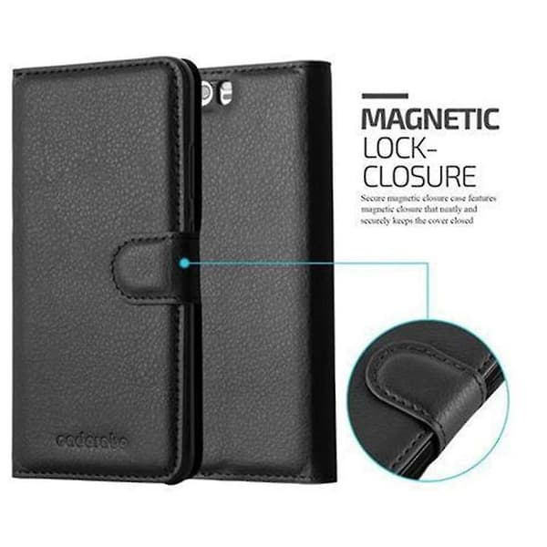 Huawei P10 mobiltelefonfodral - med kortfack och stativfunktion PHANTOM BLACK P10