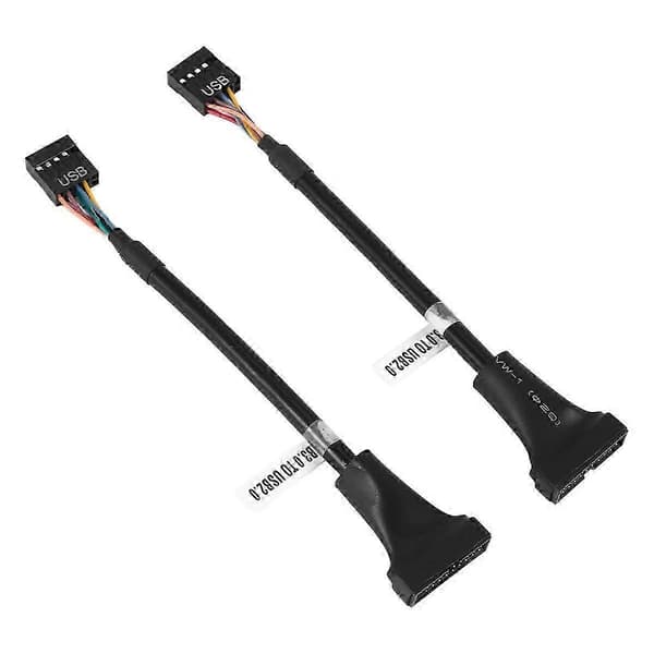 2 stk. USB 3.0 Header til USB 2.0, USB 3.0 til USB 2.0 bundkortadapterkabel, 19-benet USB3.0 han til 9