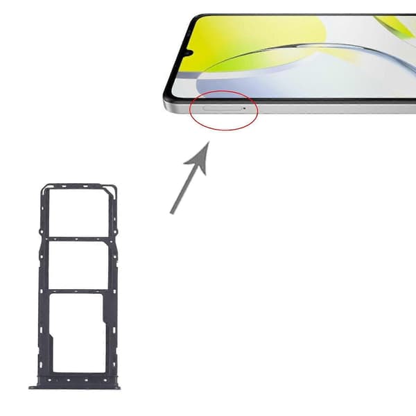 For ZTE Blade A76 4G Z2474 SIM + Micro SD-kortskuff Black
