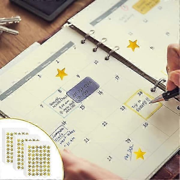 1.400 selvklæbende stjernemærkater (1,3 cm små guldstjerner) – Perfekt til lærere, studerende, scrapbooking og DIY-kortfremstilling