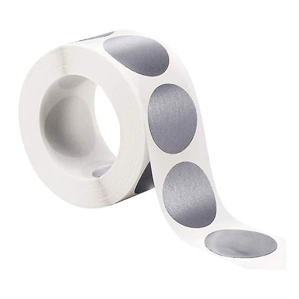 300 stk/rull skrapelodd runde sølv klistremerker 2,5 cm størrelse god premium