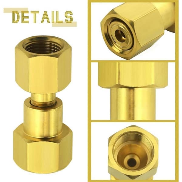 CGA-320 til CGA-580 Adapter, Kuldioxid Bund til Nitrogen Regulator Flowmeter Gevindkonverter Gold