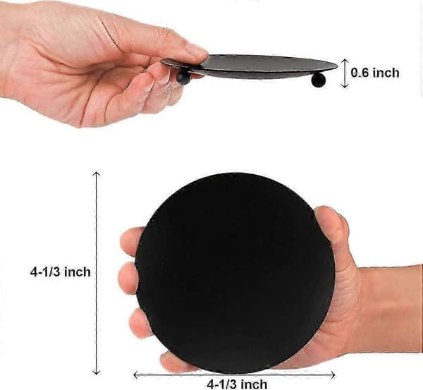 8-delers lysestake i jernplate, dekorative lysestaker i jern, 11 cm diameter