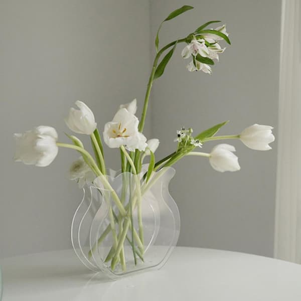 [13R] Akrylvas Blomsterdekor Krukväxter Heminredning Transparent