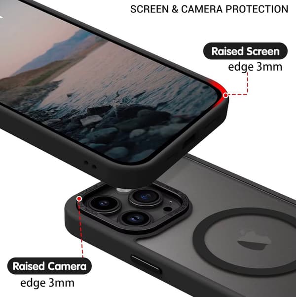 iPhone 14 PLUS Deksel - Magsafe Frostet Deksel – svart black