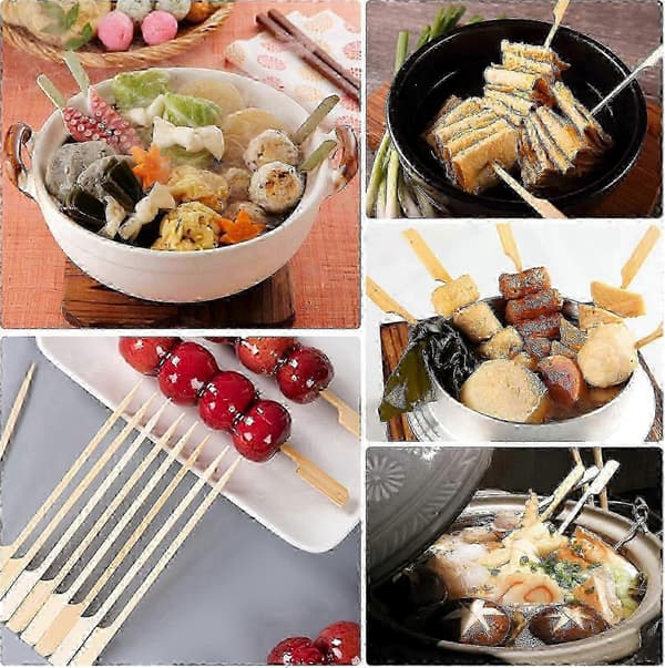200 Stykker Bambus Paddle Spyd 18CM, Flade Burgerpinde Børn Træ Frugtpinde