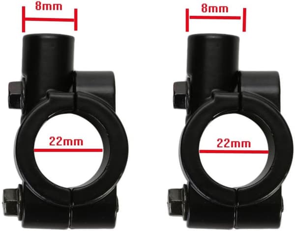 [13R]Par Universal 8 mm Motorcykelspejlfæster - Styrfæste til 22 mm Styr