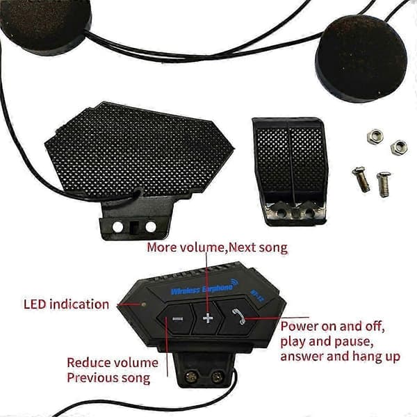 BT12 Bil Bluetooth Headset Motorcykelhjelm Bluetooth Headset Støjreduktion Håndfri Universal Black