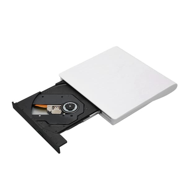 DVD Drive Portable High Speed USB 3.0 Plug and Play Slim Portable DVD CD External Burner for PC Ultrabook Netbook White