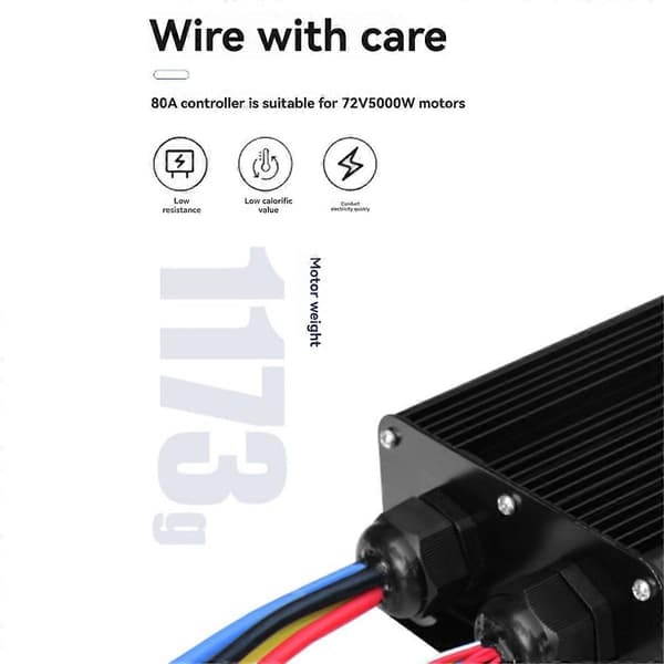 Ebike Controller 72V 80A 5000W Firkantbølge Single-Mode
