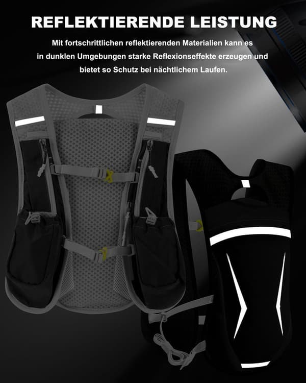 Unisex Hydration Backpack / Running Vest with Reflective Design – Adjustable, Lightweight & Comfortable for Running, Hiking, Cycling, Marathon Blue