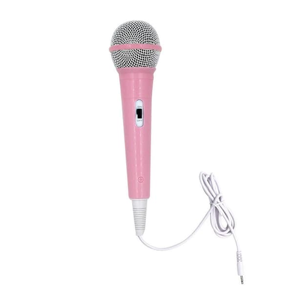 [13]3.5mm Jack ABS School Wired Microphone Gift Easy Use For Kids Singing Machine_Good Stuff Pink