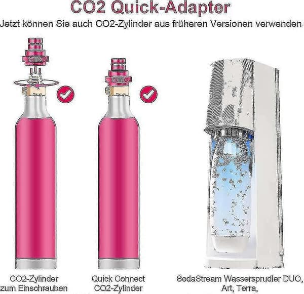 SodaStream CO2 Quick Connect-adapter kompatibel med Duo Art Terra Tr21-4