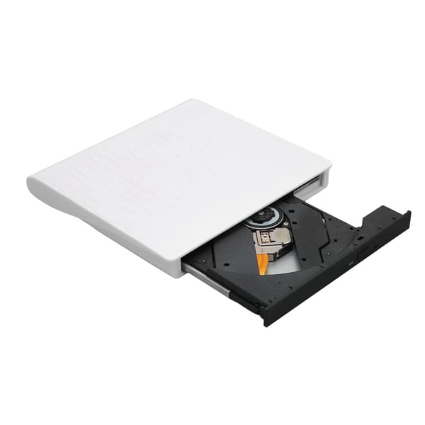 DVD Drive Portable High Speed USB 3.0 Plug and Play Slim Portable DVD CD External Burner for PC Ultrabook Netbook White