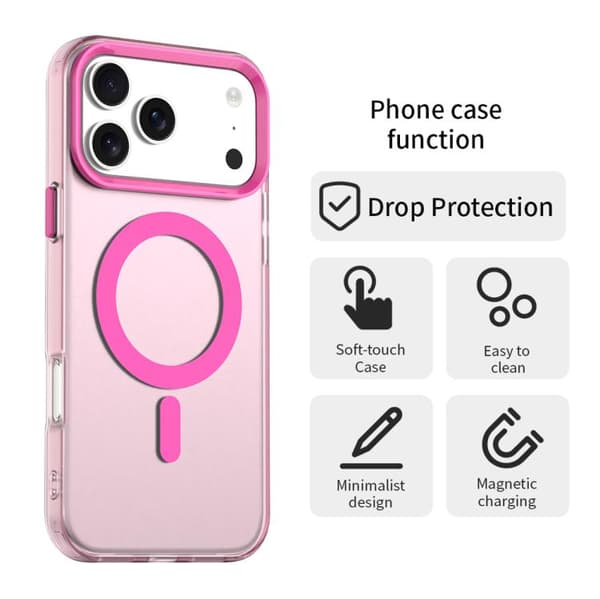 iPhone 17 Pro Max Cover - Candy Magsafe PC Hybrid TPU Röd