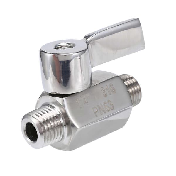 egnet for 316 kuleventil i rustfritt stål 1/4 tomme npt utvendig gjenge mini Silver