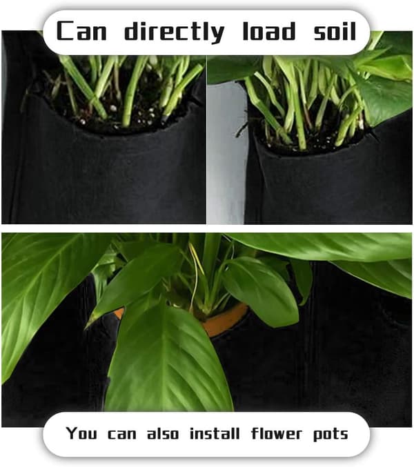 Växtpåse för vägg, växtpåsar för vägg, hängande planteringspåse för utomhusvägg