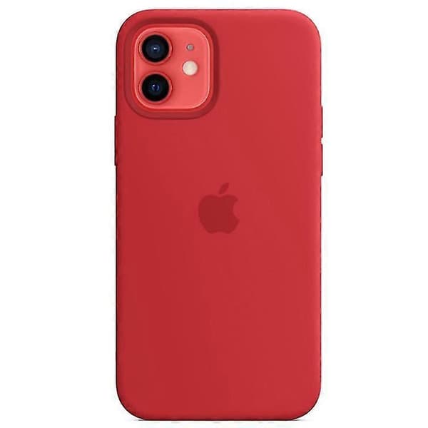 【13】iPhone 12/12 Pro Case with MagSafe - 1:1 Scale Silicone Case, Induction Popover, Slim, Shockproof Protective Case Red Red
