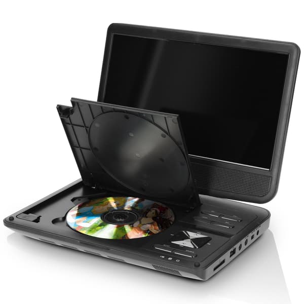 Portable 10-inch DVD Player with USB and Headphone Mount Svart 10