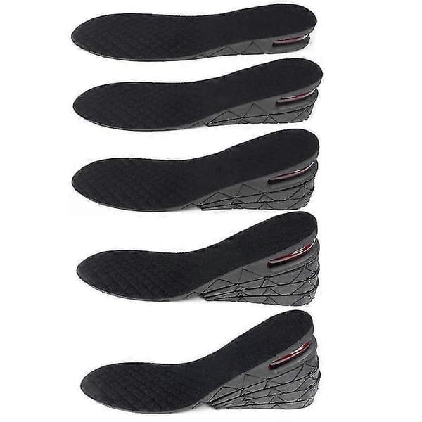 Unisex 3cm 5cm 7cm Eller 9cm Hælhøjde Forøgelse Skolift Indlægssåler (sort) 4 Layer(7.5cm)