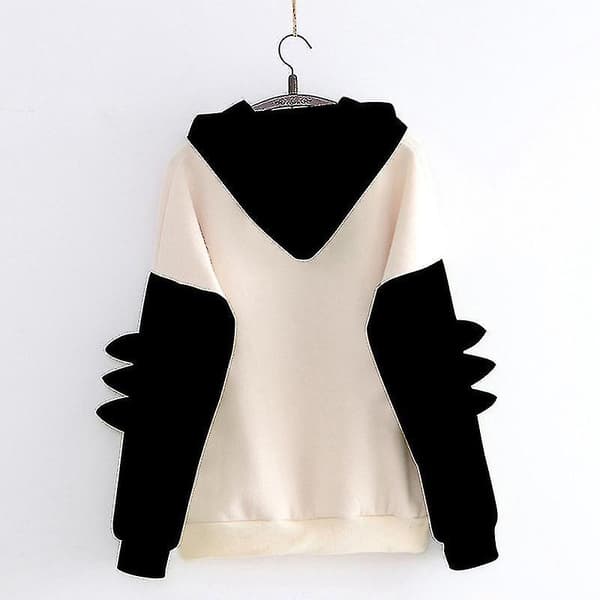 Kvinders Teenager Piger Sød Dinosaur Langærmet Hættetrøjer Hættetrøje Pullover Top kompatibel med Efterår Black L