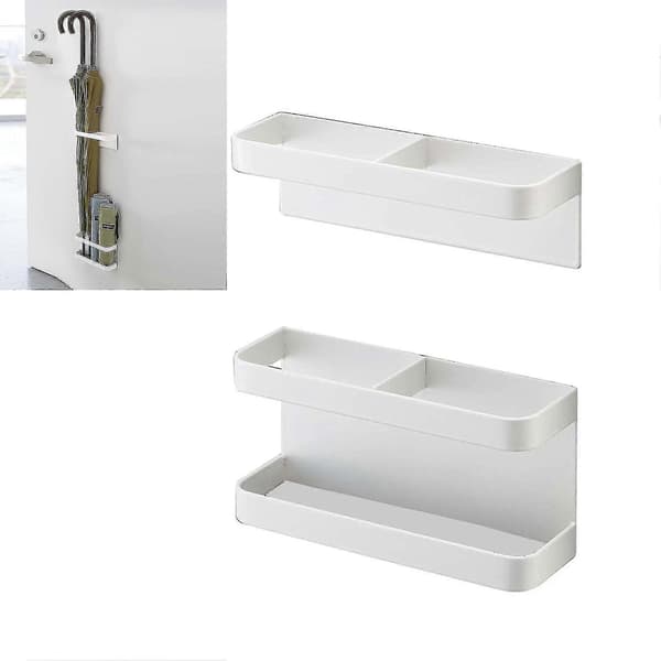 Magnetic Umbrella Stand Without Drilling, Height Adjustable Wall Mounted Umbrella Holder - Yvan db White