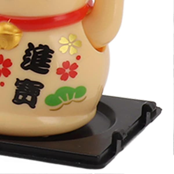 Lucky Cat Ornament, 2 tommers solcellepanel-sensor Lucky Cat-figur for bordhylle, gul