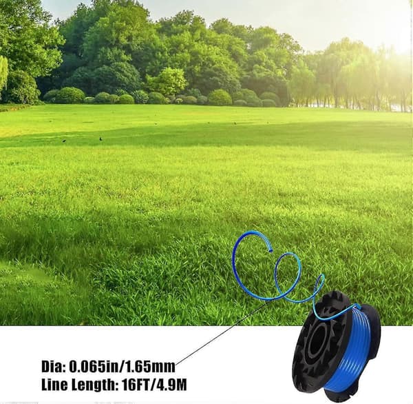 【13】4 sets of lawn mower spools, suitable for Greenworks trimmer spools, replacement spools, with 1 cap