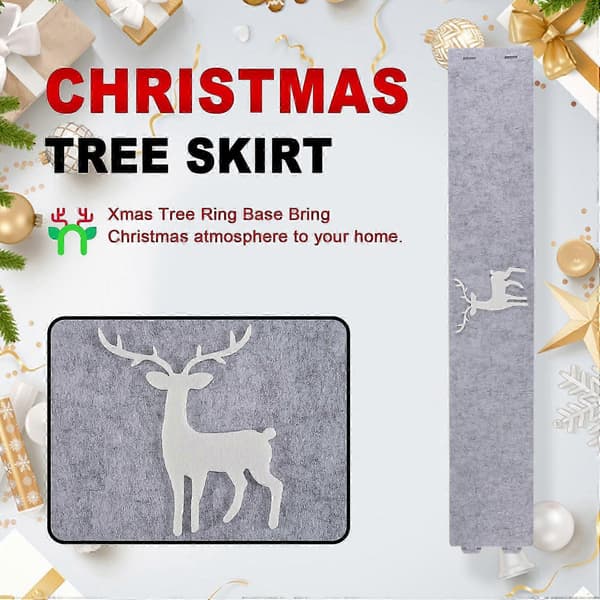 Christmas Tree Collar Skirt Mat, Tree Base Cover for Under Christmas Tree Decoration Grey