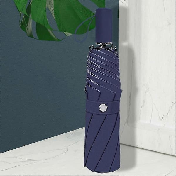 Kompakt Foldeparaply til Både Sol og Regn 8-ribbet 3-fold Automatisk Åbning/Lukning UPF50+ 97cm Efter Åbning Green Fully Automatic