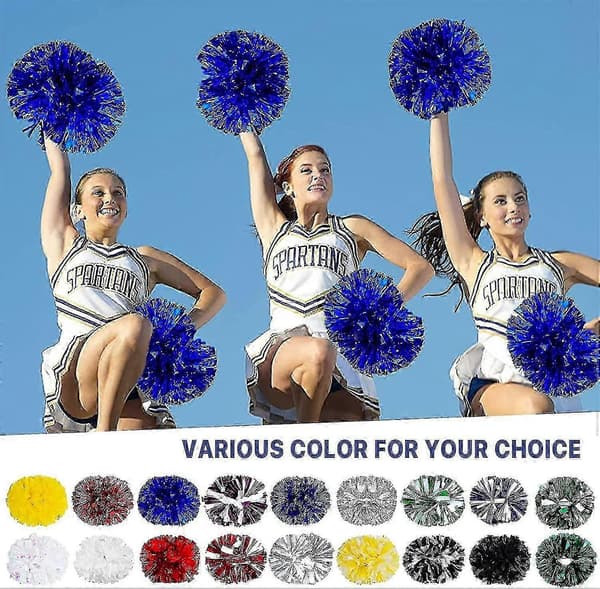 4 stk. Cheerleading Pomponer til Cheerleader Kostume Kvinder, 2 Par Cheer Pomponer All Blue