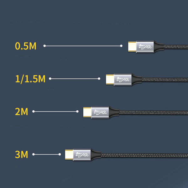 [13]USB C-forlængerkabel USB C-forlængerledning 100W han til hun opladningsdatakabel 1m