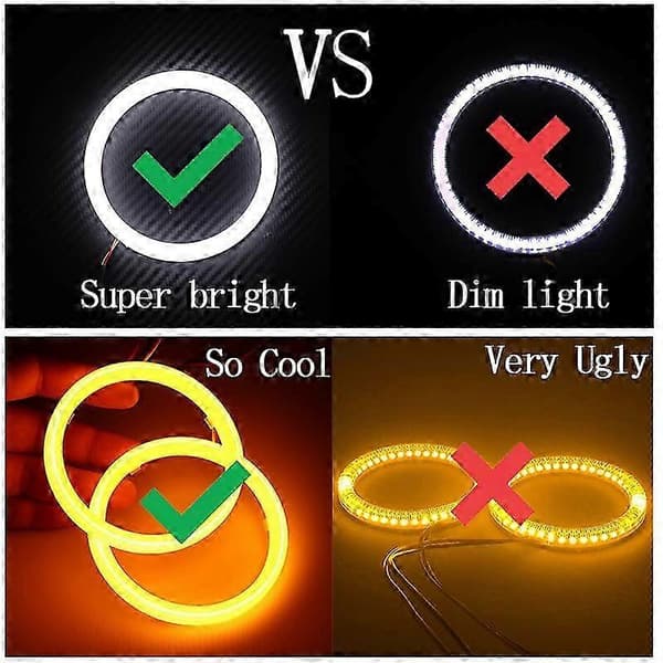 SMD Cotton Light Switchback LED Angel Eye Ring-sett for BMW E36 3-serie med Euro-frontlykter 1992-1998 biltilbehør white