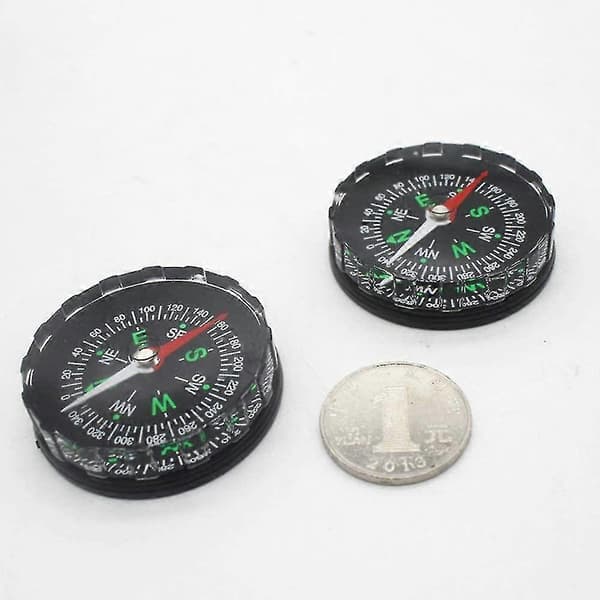 Kompas med takket kant Kompas Plast Olie Fyldt Kompas Mini Camping til Vandring Camping Navigation Sort