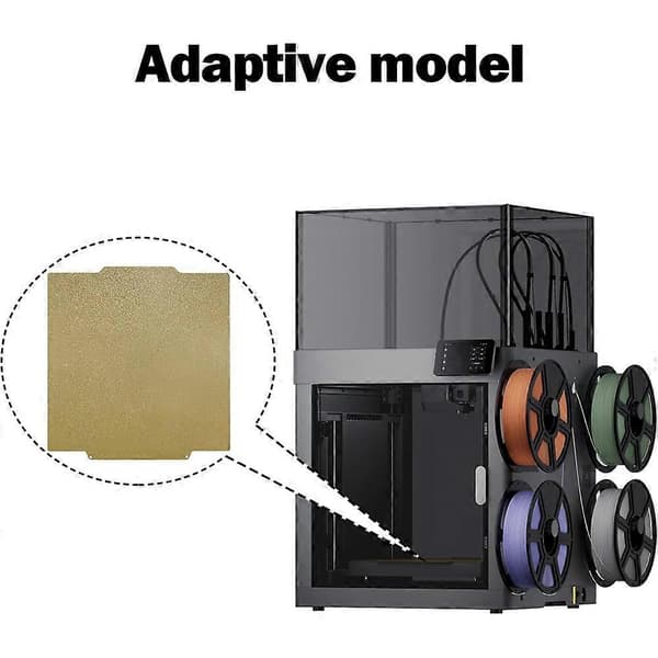 2 stk. dobbeltsidet PEI-plade til Flashforge Creator 5 / 5 Pro byggeplade printbed 3D-printer m/4 stk. silikoneovertræk