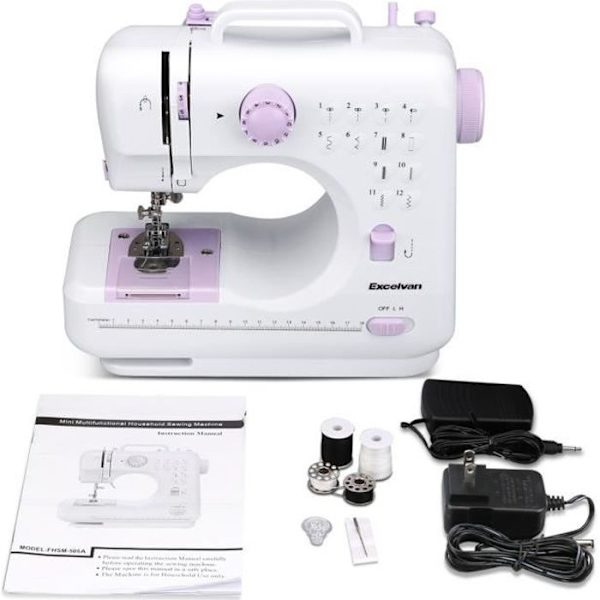 Excelvan Electronic Sewing Machine - Beginner - 12 Stitches - Portable - Two Adjustable Speeds