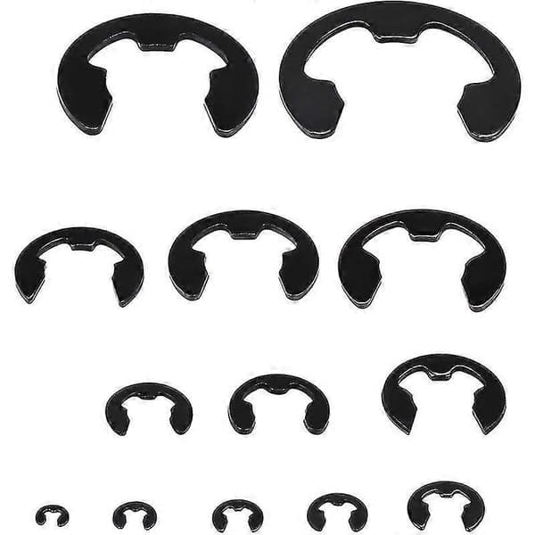 E-Clip Circlip Ekstern Festring E-Clip Circlip Ring Sortimentsett (13-størrelse, 400 stk) black