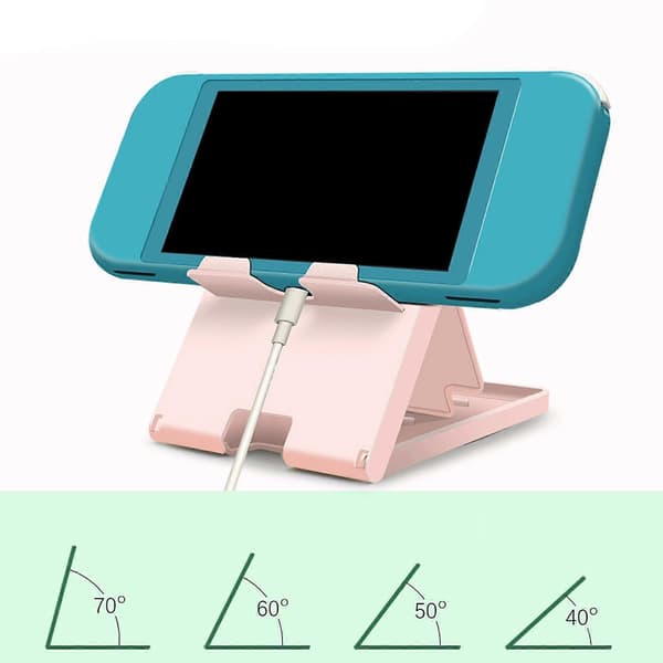 2 stk. bærbare konsollholderstativer med flere vinkler for Switch Lite mobiltelefoner