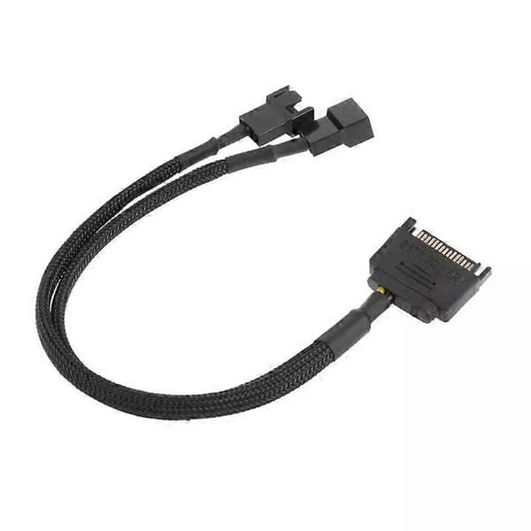 SATA 15Pin til 2-vejs 3Pin 4Pin Computer Ventilator Strømadapter Forlængerkabel Ledning As shown