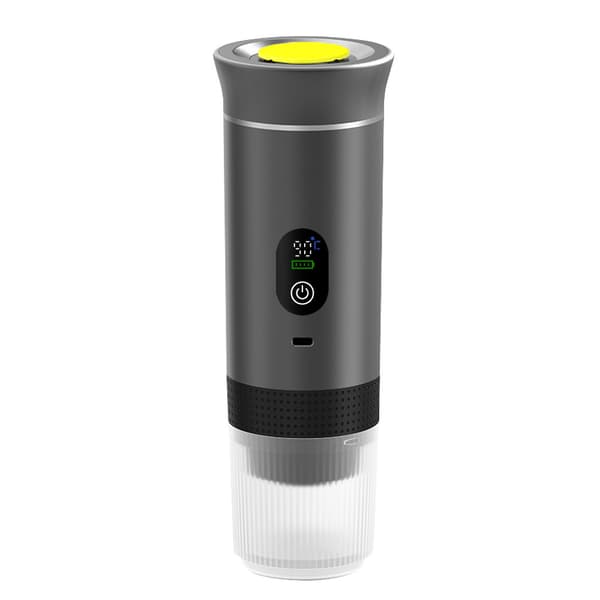 [13R] Portable Electric Capsule Coffee Machine, Compatible with Capsules and Coffee Powder, with Display, Grey
