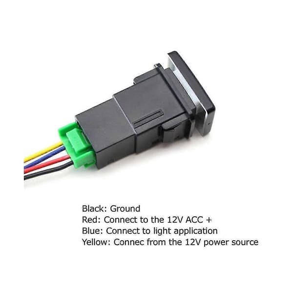 2st Auto Retrofit Switch Vattentät Vippströmbrytare Dimljusströmbrytare Med 4 Linjer För Vitt Ljus