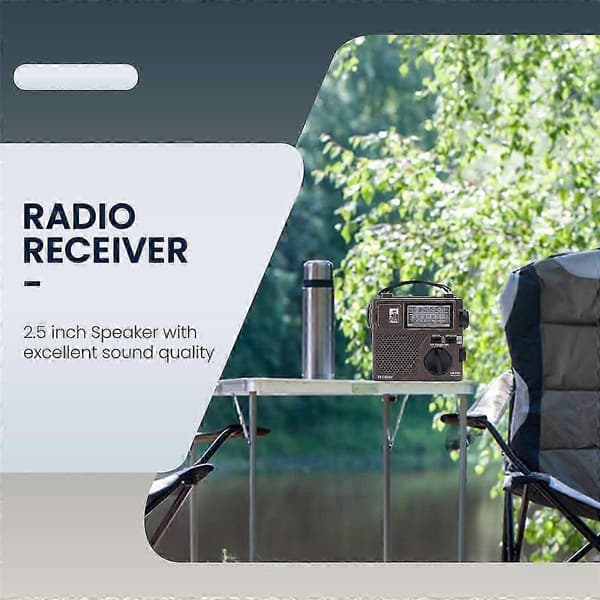 Velegnet til TECSUN GR-88P Digital Nødradio med Dynamo og Indbygget Højttaler gray