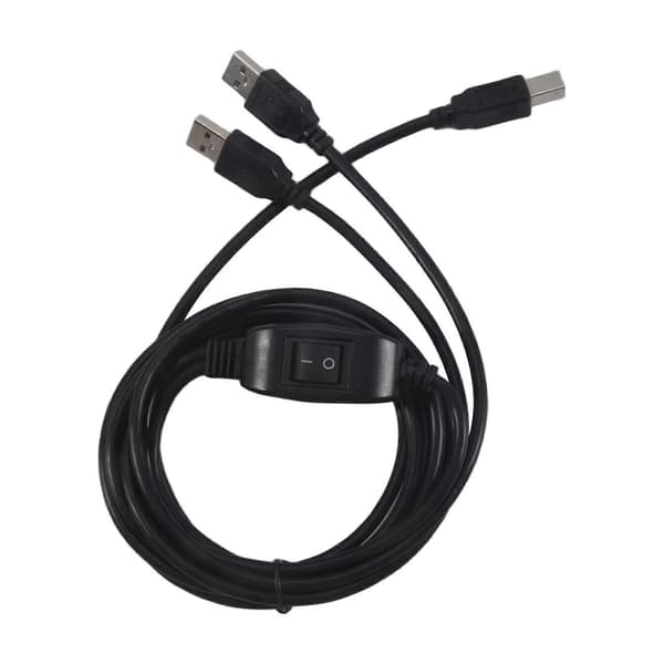 2-i-1 skriverkabel USB A til B hann til hann skriverkabel for skriverdeler for to datamaskiner A Black