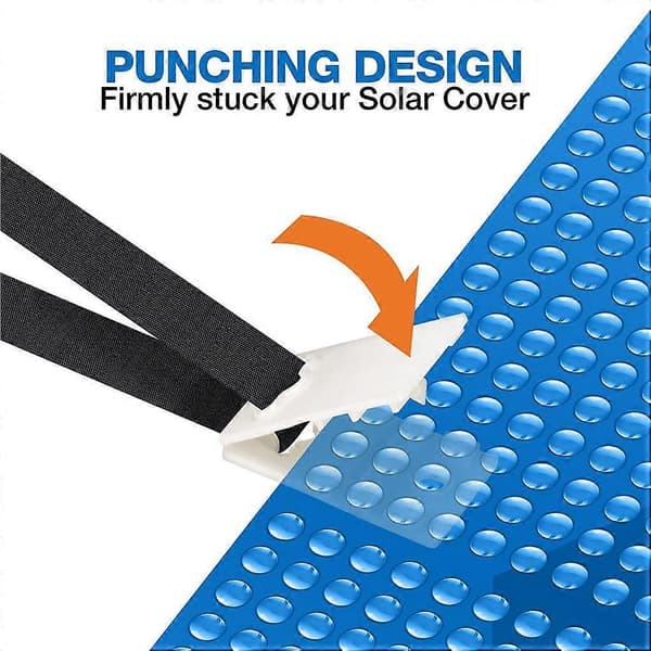 Universal Pool Cover Roller Attachment Solar Blanket Clip Punching Design Strapping Belt Kit Tilbehør Jord Svømning