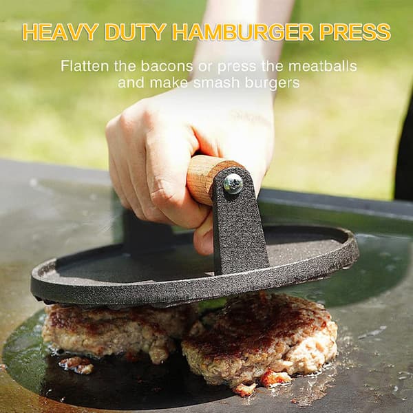 Smash Burger Press Hamburgare Press Patty Maker Gjutjärn Kött Nötkött Ost Veggie Burger Maker Square Square