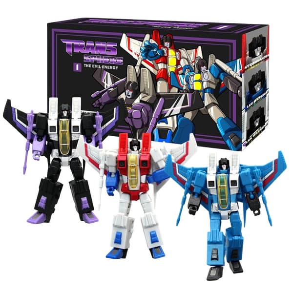G1 Transformation Robot Toy Set: Starscream, Skywarp, Thundercracker - Small Scale Airplane Figures TS01