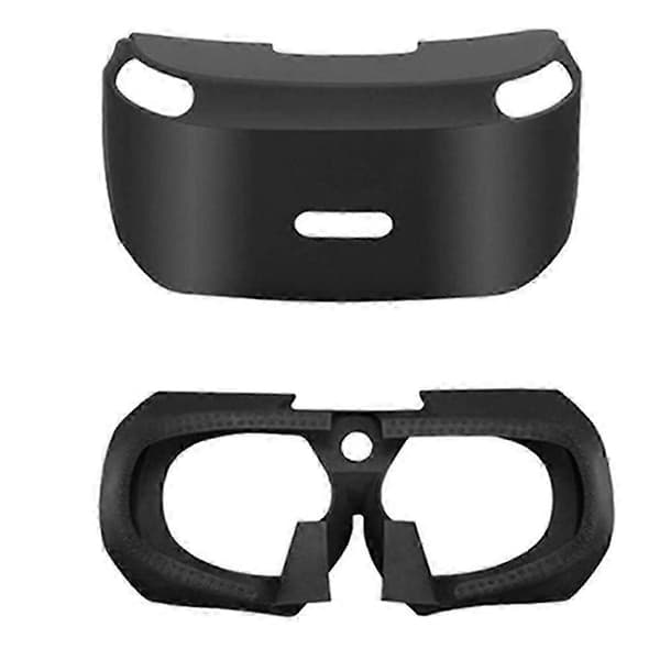 Velegnet til PSVR, blødt silikonecover skridsikkert beskyttelsesetui 3D øjenmaske til PS4 VR Virtual Reality-briller controller Black