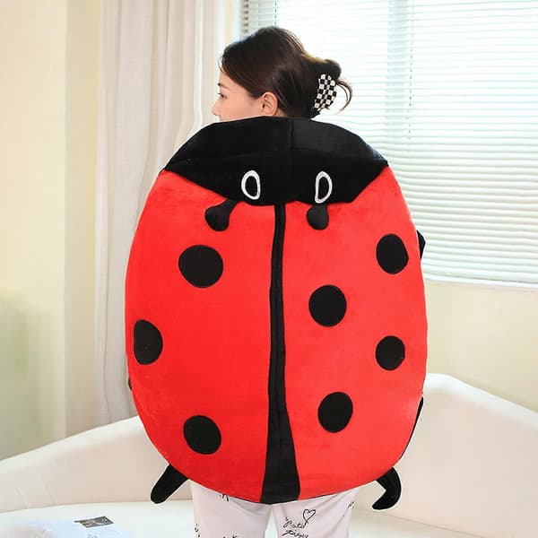 Wearable Ladybug Pillow Cute Warm Sleeping Wearable Plush Removable Oversized 100cm/39.4in Giant Red 60cm Red red 60cm